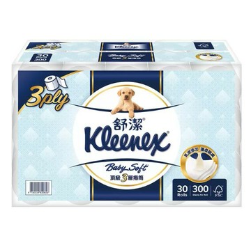舒潔 三層捲筒衛生紙 300張 X 30捲