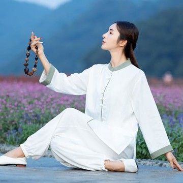 中國風春秋棉麻佛系禪服禪意居士瑜伽練功太極服女裝2025新款時尚