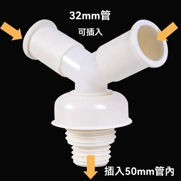 ✨免運可開發票#洗衣機排水管防臭三通麵盆下水管PVC管y型分叉頭通地漏專用接頭