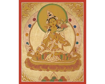 神聖的白度母唐卡畫