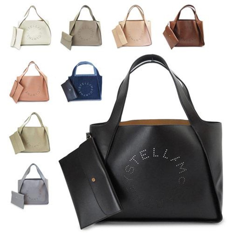 ★Stella McCartney★ ロゴトートバッグ Women ブラック ステラ ロゴ スクエア トートバッグ | Stella