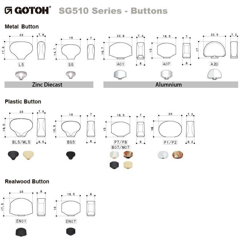 Gotoh   ゴトー SG510 Series for Standard Post SGS510 (X Gold   A20) [対応ヘッド: L3 R3 (ギターペグ6個set)