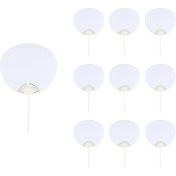 Uniart DIY彩繪圓形紙扇  10個  白色