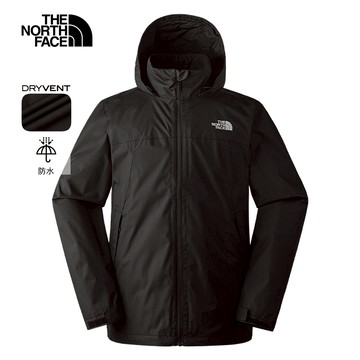 The North Face北面男款SANGRO黑色防水透氣保暖可調節收納連帽衝鋒衣｜88FRJK3