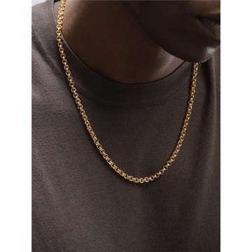 GRGR 18K金色項鏈男嘻哈百搭鈦鋼O圈鎖骨鏈女高級感毛衣鏈潮ins