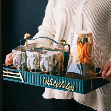 輕奢玻璃水具套裝耐高溫冷水壺家用泡茶壺水杯子客廳大容量涼水壺