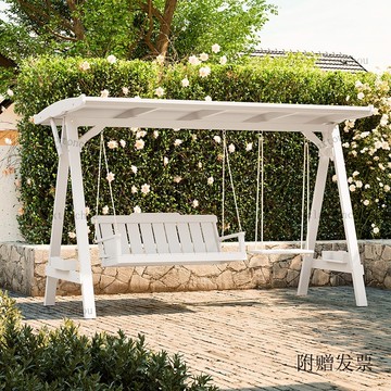 【免運】【附贈發票】露臺花園戶外露天庭院實木搖椅別墅院子秋韆座椅室外大人兒童吊椅