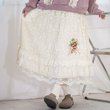 百搭刷絨蕾絲裙子123314