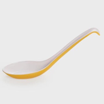 密胺勺子雙色塑料湯勺飯店商用勾勺麻辣燙拉面勺仿瓷餐具長柄調羹