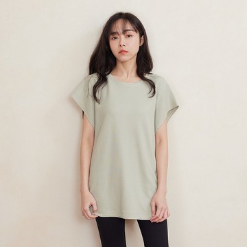 UMORFIL軟綿鬆餅布小肩袖上衣-共2色