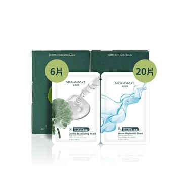 CICA肌泌穩膚面膜6片+Aqua光透補水面膜20片