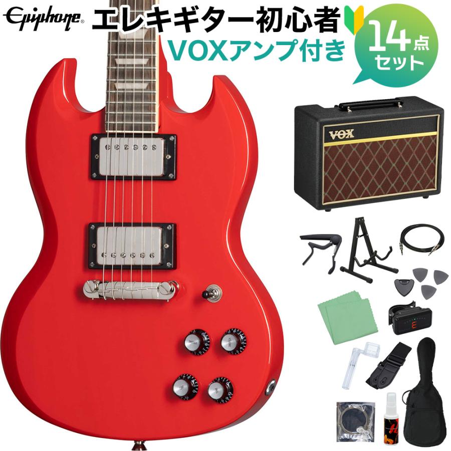 Epiphone エピフォン Power Players SG LR エレキギター初心者14点セット〔VOXアンプ付き〕 8サイズミニギター