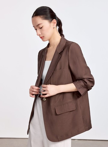 雲感天絲亞麻西裝外套