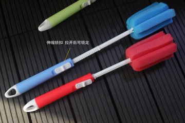 加長柄日本洗杯刷伸縮杯刷大號海綿奶瓶刷子玻璃杯清潔刷水壺刷子