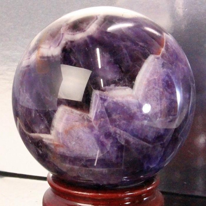 92mm玉アメジスト 丸玉 水晶球 原石 球体 置物 水晶玉 Amethyst 紫水晶