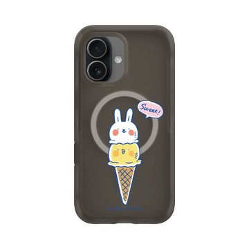 iPhone 17 AirX 本質黑 - 懶散兔與啾先生 Lazy Rabbit and Mr.Chu - 冰淇淋