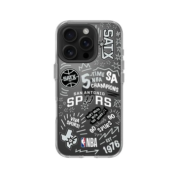 iPhone 16 Pro Clear 透明 - NBA - 塗鴉系列-聖安東尼奧馬刺 San Antonio Spurs - Graffiti