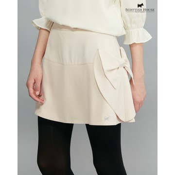 【SCOTTISH HOUSE】卡其色蝴蝶結設計短裙CHUB2165
