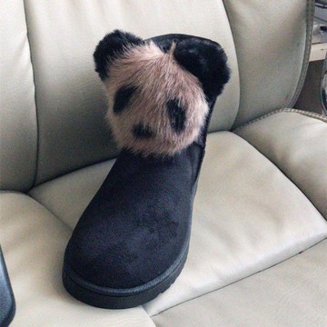 現款免運 雪靴 毛毛靴 刷毛短靴 保暖靴 包質量雪地靴女冬新款棉靴熊貓加絨保暖防滑短筒中筒靴子學生N短筒雪靴