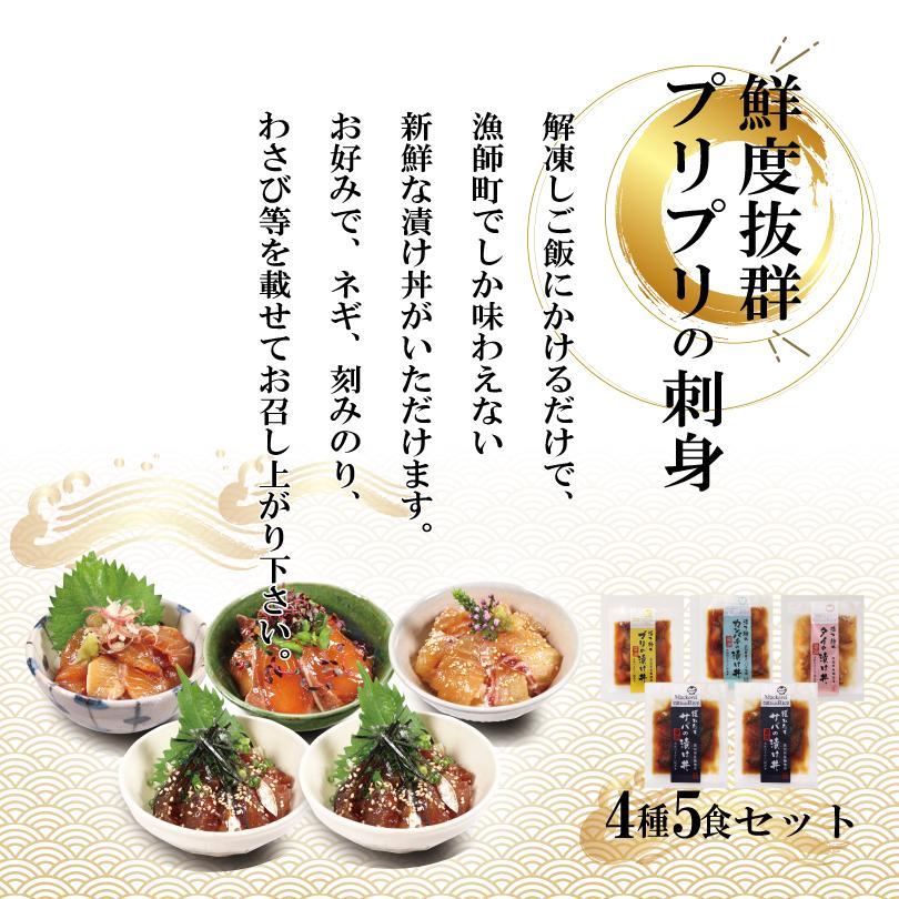 海鮮丼 漬け丼 高知  海鮮丼の具 4種 5袋 セット 漬け魚 詰め合わせ ギフト 海鮮 お茶漬け 国産 ごはんのお供 海鮮グルメ お祝い 内祝い 送料無料 お歳暮