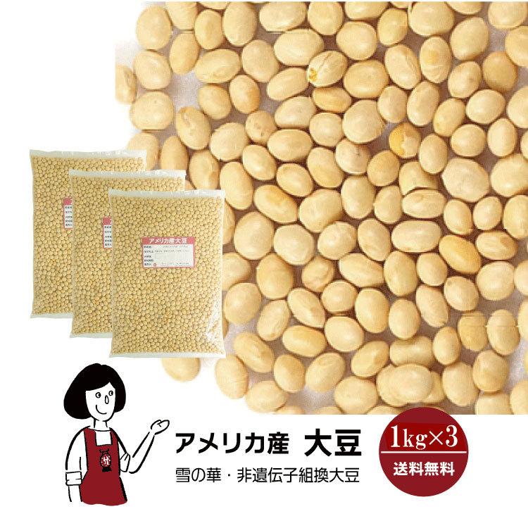 アメリカ産 大豆 1kg×3 計3kg   チャック付