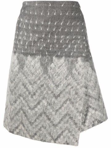 Christian Dior - 1990s pre-owned high-waisted wrap skirt - women - Polyamide/Wool/Mohair/Silk - 40 - Grey