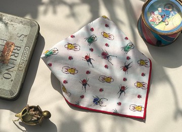 小昆蟲/vintage英式馬戲團風/口水巾/原創設計布花