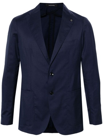 Tagliatore - notched-lapels single-breasted blazer - men - Cupro/Virgin Wool/Silk - 54 - Blue