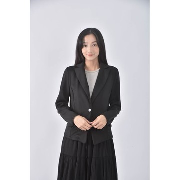 (S) soun sone西裝排扣黑色外套二手衣