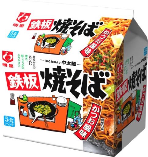 明星 鉄板焼そば かつお風味 5食P6個