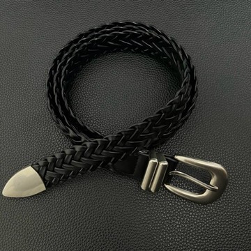 【Algar選品】韓系歐美INS銀尾編織皮帶 高品質 復古 百搭 簡約 韓風 歐美 日系 設計感 腰帶  男女皮帶個性