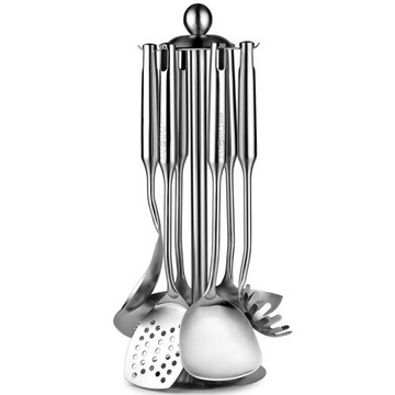 不銹鋼廚具七件套 全套勺鏟子 304鍋鏟湯勺 廚具架 烹飪套裝 單件