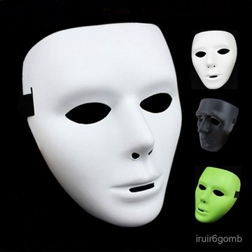 ✨桃園有貨✨全臉舞會麵具白色假麵街舞錶演男女麵具帥氣麵具學生版兒童麵具 VCQS