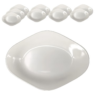 大同磁器 菱形龍烤盤 20cm - 耐熱烤箱專用  白色  10個