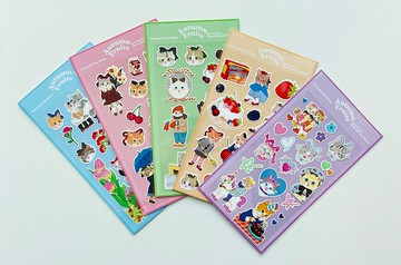 貓咪插畫 10款 圓貼紙