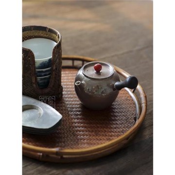 純銀時代 紫皮日式側把泡茶壺急須足銀999復古送禮全手工器150ml