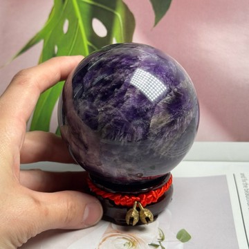 漂亮紋路 天然紫水晶球35號799公克直徑8.2公分🔮頂級虎牙紫水晶球 夢幻虎牙紫水晶球 紫水晶 A2658