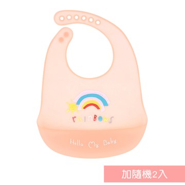Muslin Tree - 【3入】 防水圍兜 嬰兒圍兜  果凍透明款 拉扯不易斷 可調圍脖-雨後彩虹+隨機2入 (31*22cm...