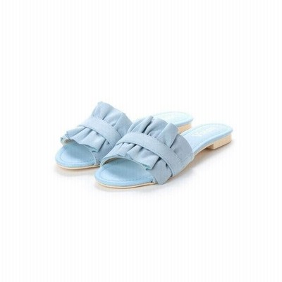 ヴィヴィアン Vivian フリルアッパーフラットソールサンダル イエロースエード 通販 Lineポイント最大get Lineショッピング