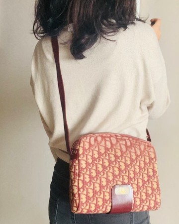 Dior 古董老花帆布肩背包 Trotter Vintage 秋冬氣質美人