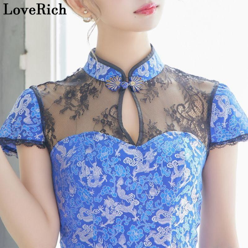 LoveRich ラブリッチ 龍柄 レース チャイナドレス スリット