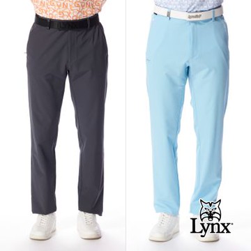 【Lynx Golf】男款四面彈性防風防潑水造型插Tee口袋設計休閒長褲(二色)