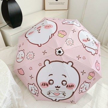 雨傘 陽傘 摺疊傘🎀 吉伊卡哇可愛全自動遮陽傘雨傘女晴雨兩用黑膠防曬傘紫外線太陽傘