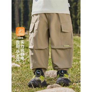 男童加絨工裝長褲冬裝兒童褲子2025新款童裝秋冬款冬季寶寶棉褲潮