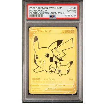 PSA8 美版鑑定卡 25週年皮卡丘Ｖ 寶可夢 PTCG