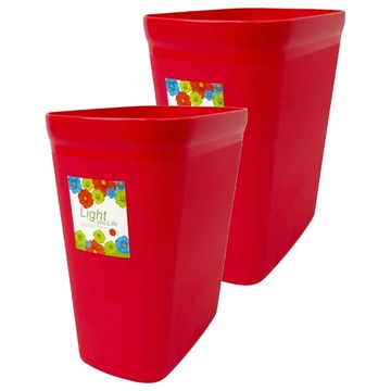 KEYWAY 聯府 好運花 長型中垃圾桶 8.5L 2個  紅色  中