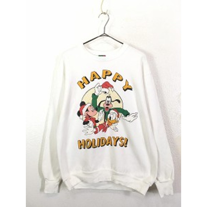 古着 90s Usa製 Disney Happy Holidays ミッキー サンタ スウェット トレーナー M 古着 通販 Lineポイント最大3 0 Get Lineショッピング
