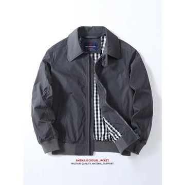 歐美復古秋季迷彩男款防風防水翻領夾克風衣外套寬松短款休閑百搭