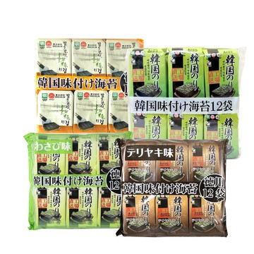 【蝦皮直營】韓國 orionjako 麻油風味/嚴選味付/芥末風味/照燒風味 海苔12入 韓國零食