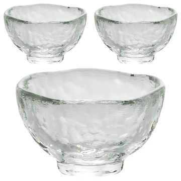 津輕 手作耐熱清酒杯 40ml  透明色  3個